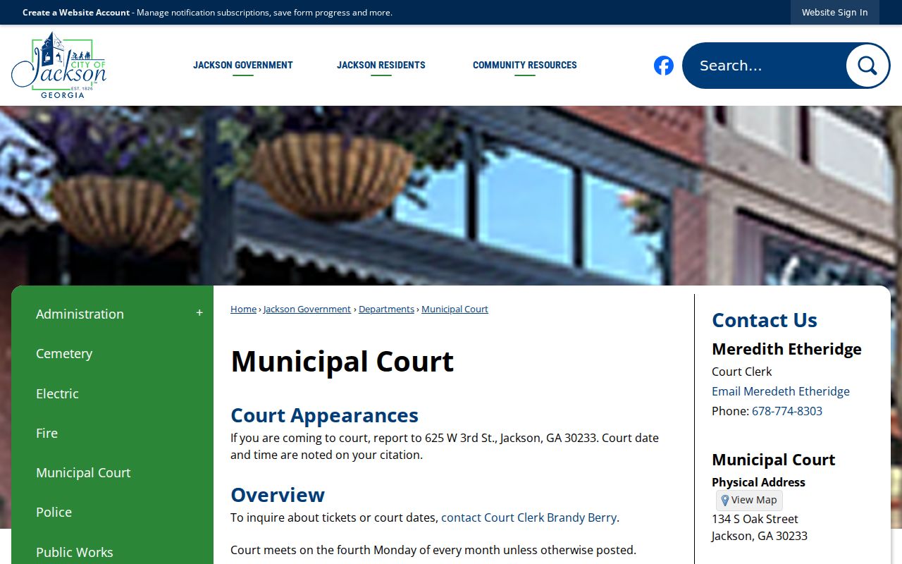 Butts County court case lookup for Jackson Municipal Court