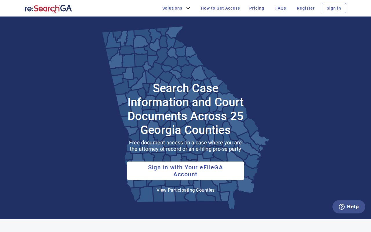 Butts County court case lookup through re SearchGA