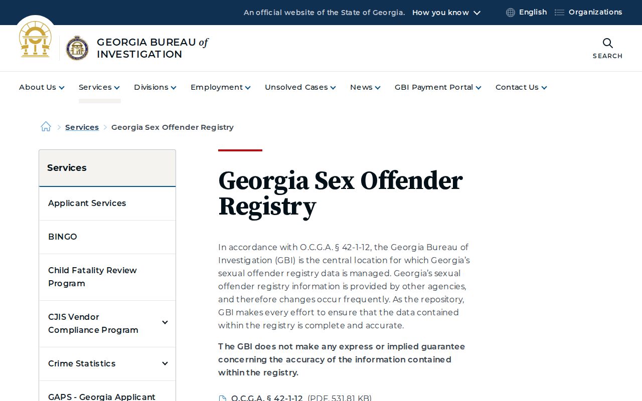 Butts County sex offender lookup GBI registry overview